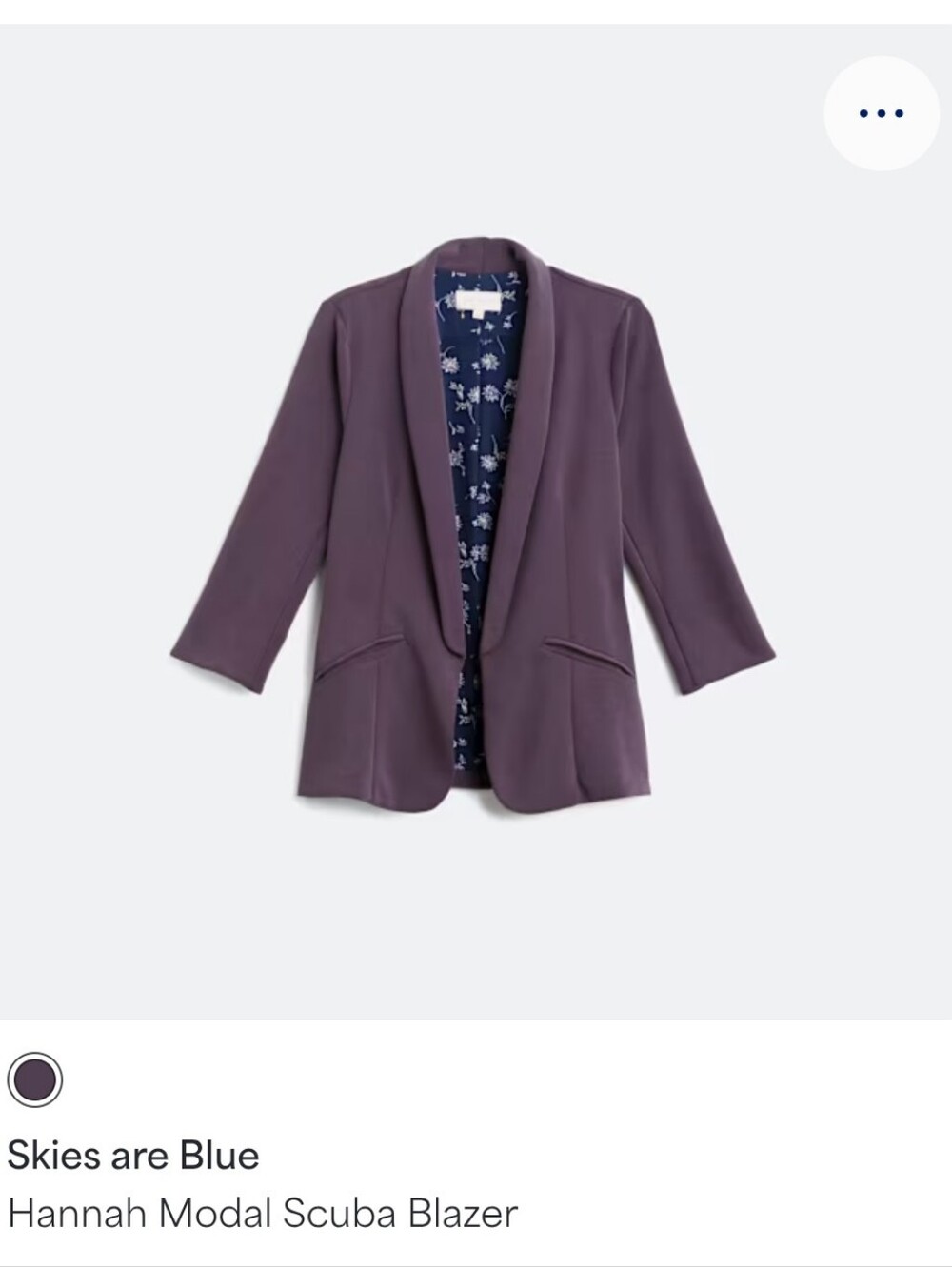 Skies Are Blue Purple Hannah Modal Scuba Blazer in XXL